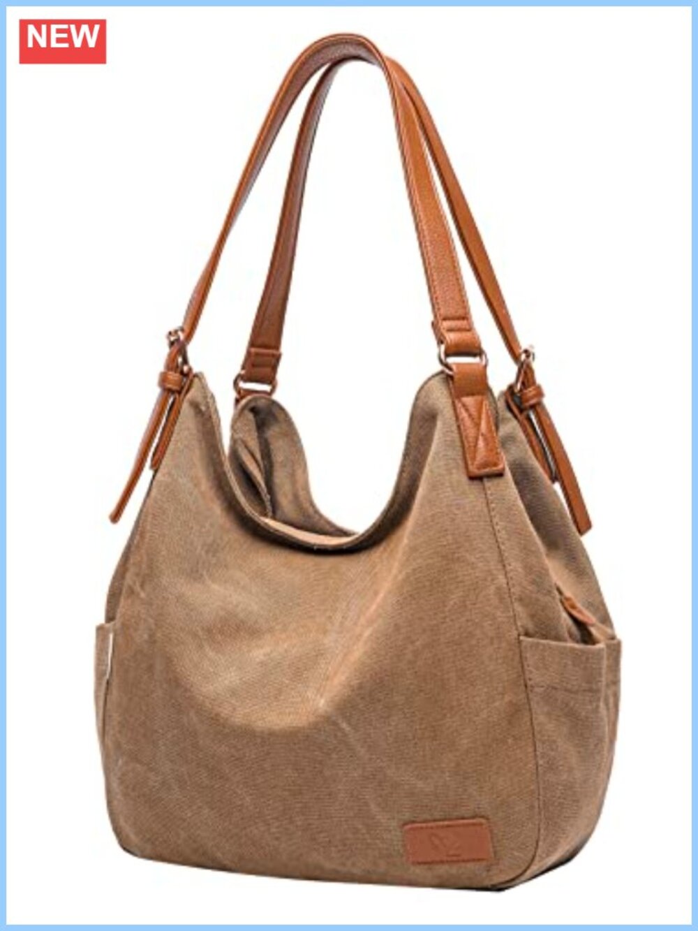 Canvas Hobo Tote Purse Multi Pocket Embroidery Ethnic Shoulder Bag Casual